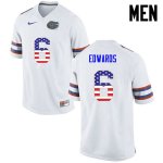 Men's Florida Gators #6 Brian Edwards NCAA Nike White USA Flag Fashion Authentic Stitched College Football Jersey ZIR3662DD